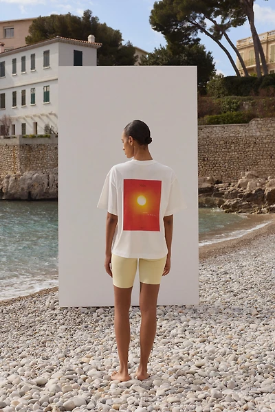 Oversized-Fit Printed Sports T-Shirt