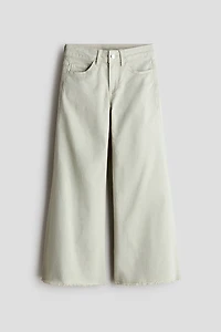 Wide-Leg Twill Pants