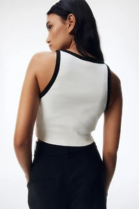 Cropped Ribbed Tank Top