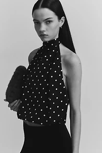 Satin Halterneck Top