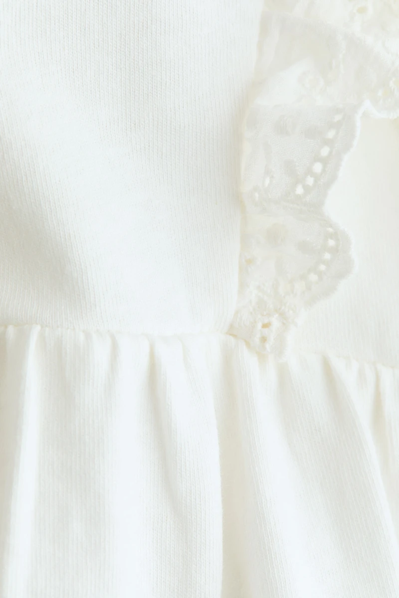 Ruffle-Trimmed Cotton Dress