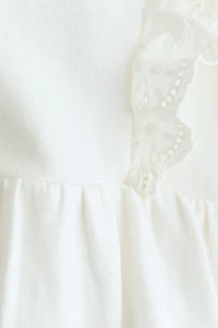 Ruffle-Trimmed Cotton Dress