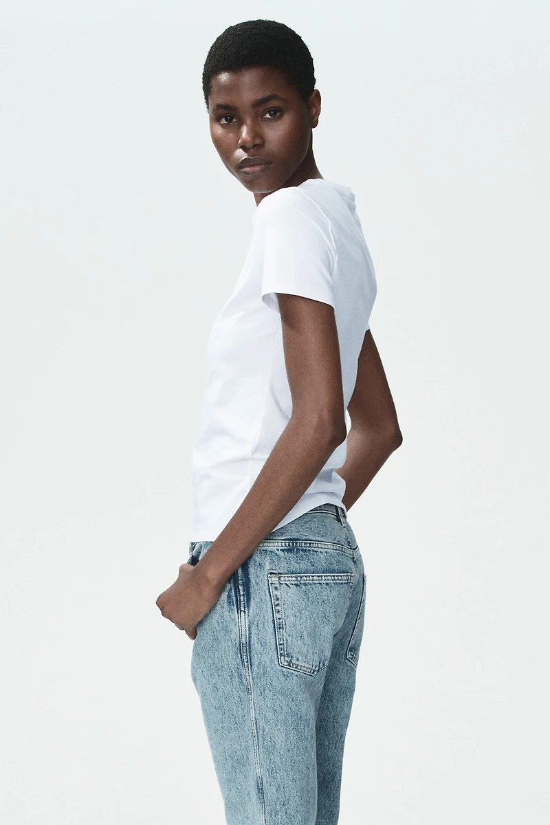 T-shirt ajusté en coton mélangé