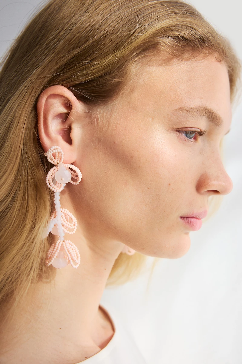 Beaded Flower Earrings