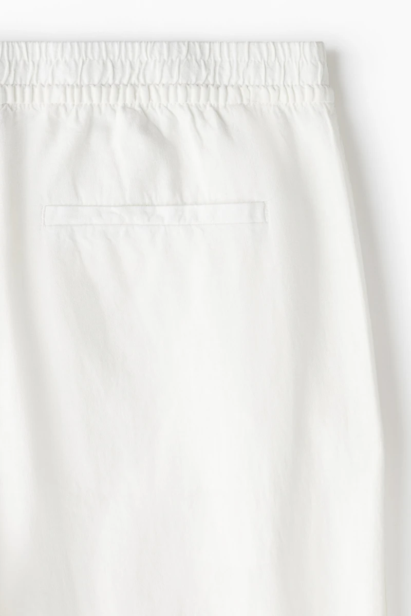 Regular-Fit Linen-Blend Pants
