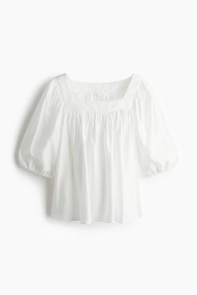 Balloon-Sleeved Blouse