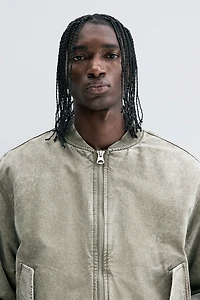 Blouson d'aviateur délavé