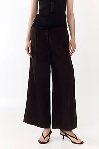 Ankle-Length Linen-Blend Pants