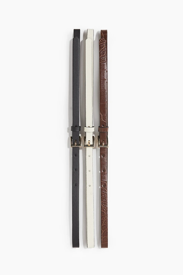 H&M 3-Pack Narrow Belts | MainPlace Mall display picture 3