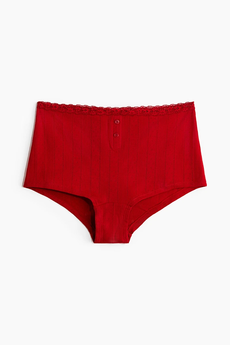 Cotton Pointelle Shortie Briefs