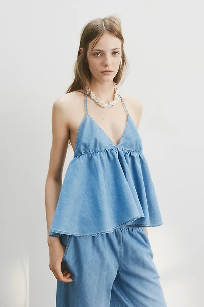 Haut à dos nu en denim