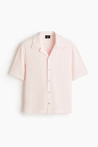 Loose-Fit Rib-Knit Resort Shirt