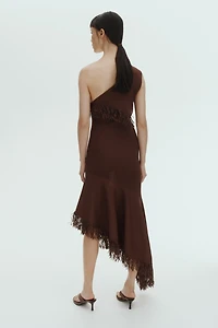 One-Shoulder Dress with Fringe