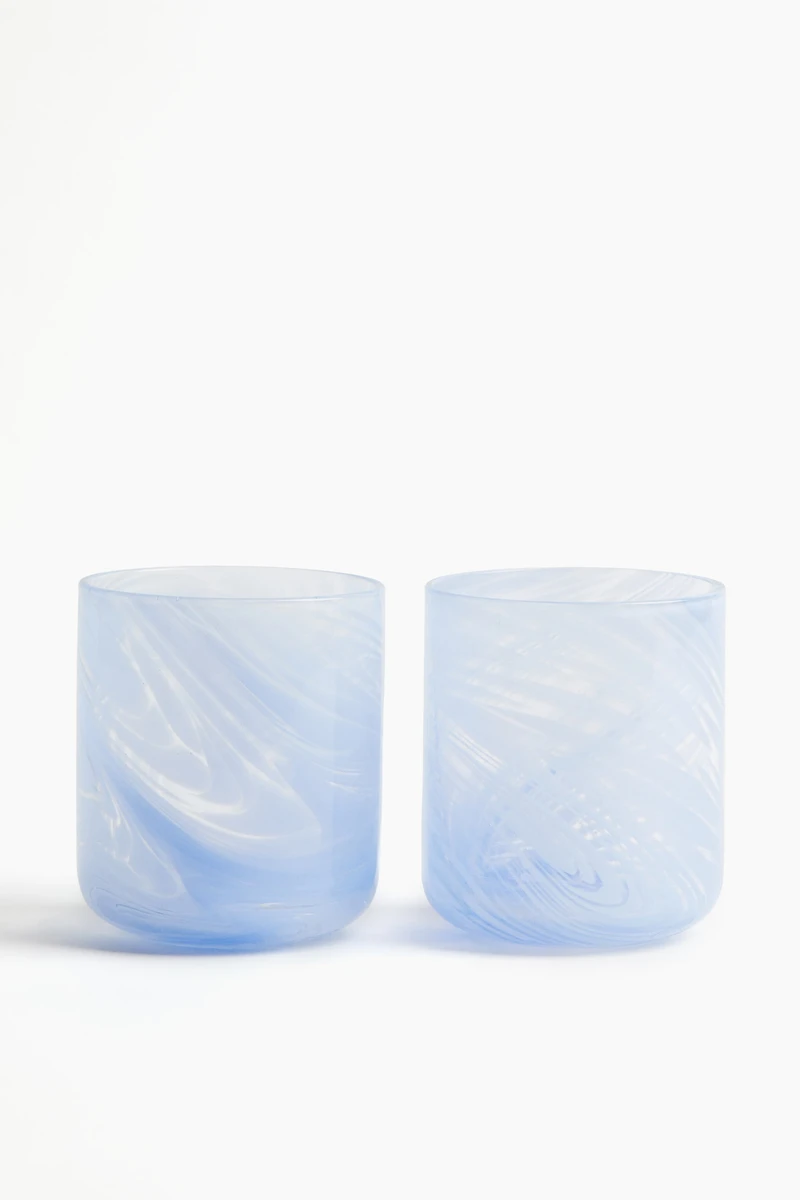Lot de 2 verres à eau motif