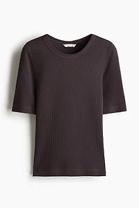 Ribbed Silk-Blend Top