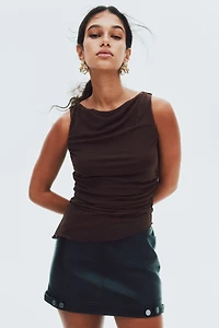 Haut sans manches en voile à effet drapé