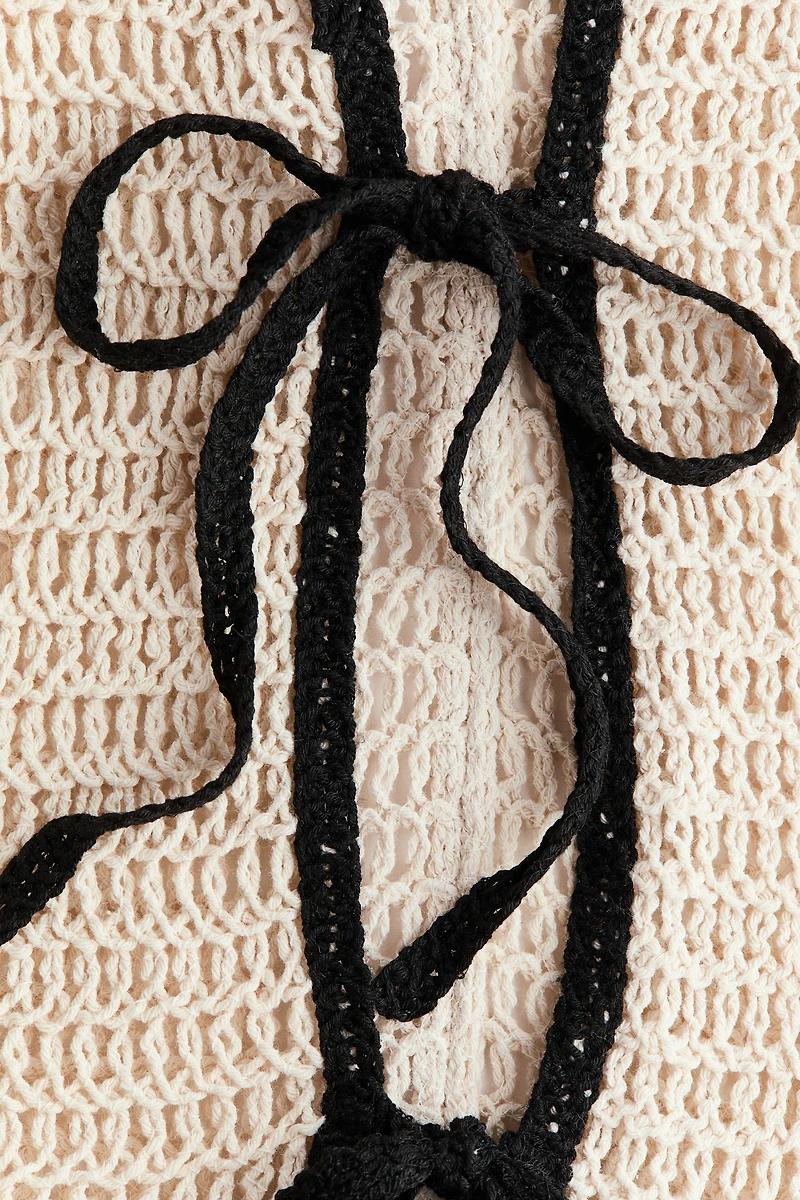 Flounced Crochet-Look Top