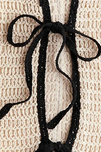 Flounced Crochet-Look Top