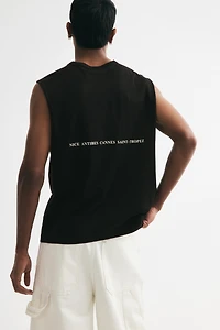 Loose-Fit Printed Sleeveless T-Shirt
