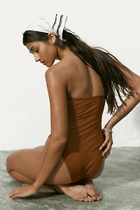 Padded-Cup Bandeau Swimsuit