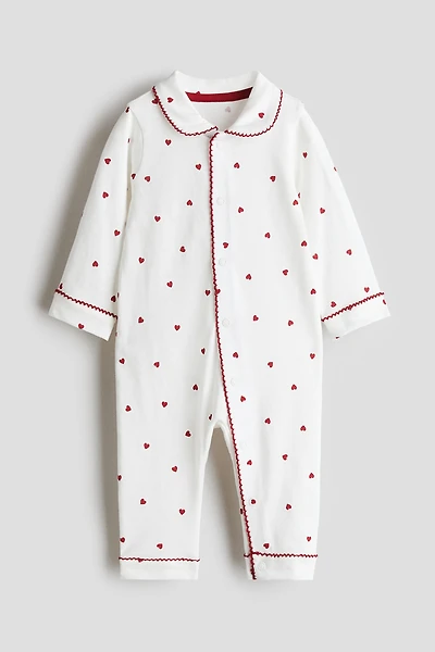Pajama Jumpsuit with Collar