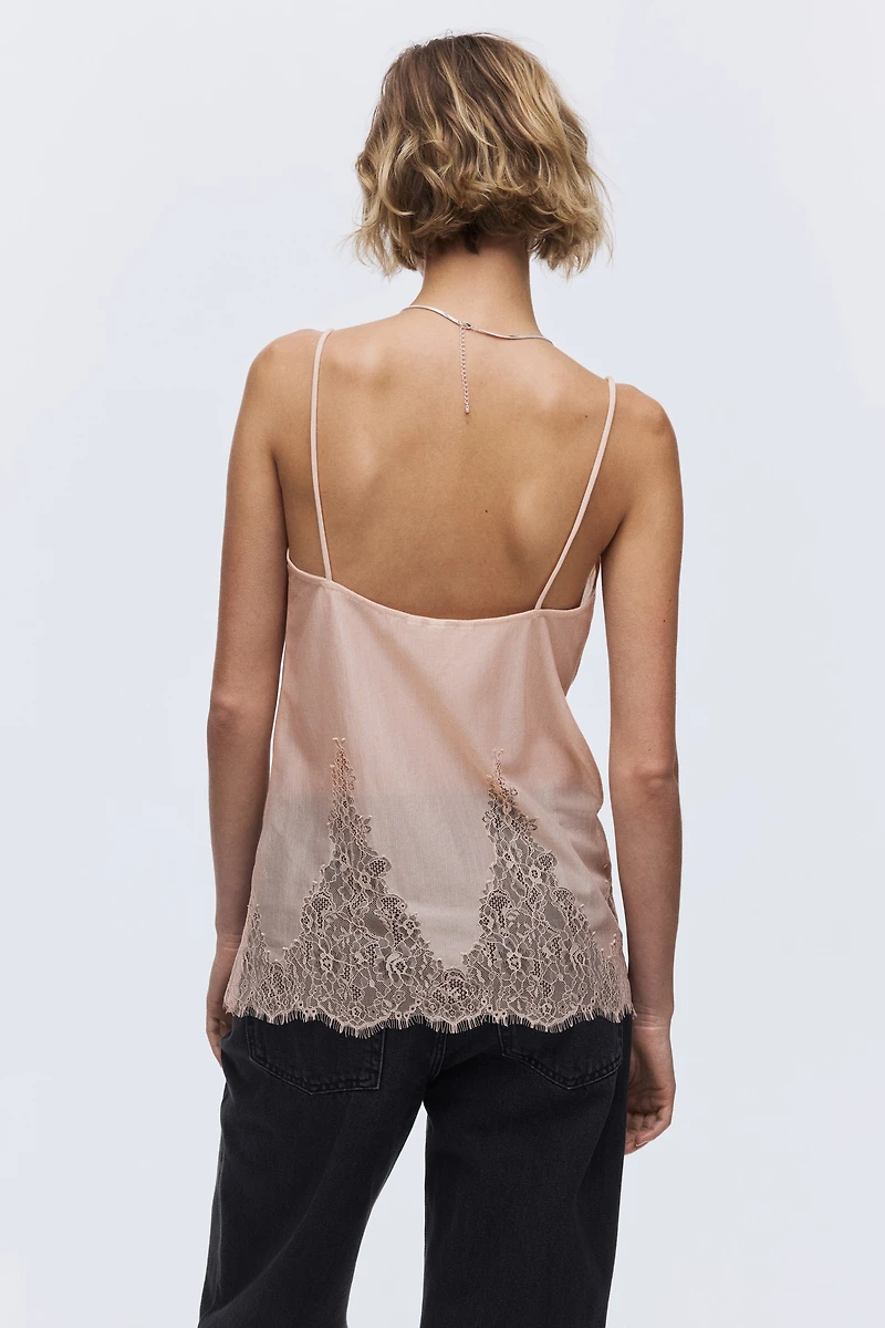 Lace-Trimmed Camisole Top