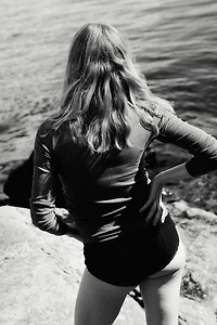 MAMA Ribbed Jersey Top