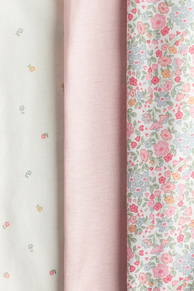 3-Pack Short Cotton Pajama Jumpsuits