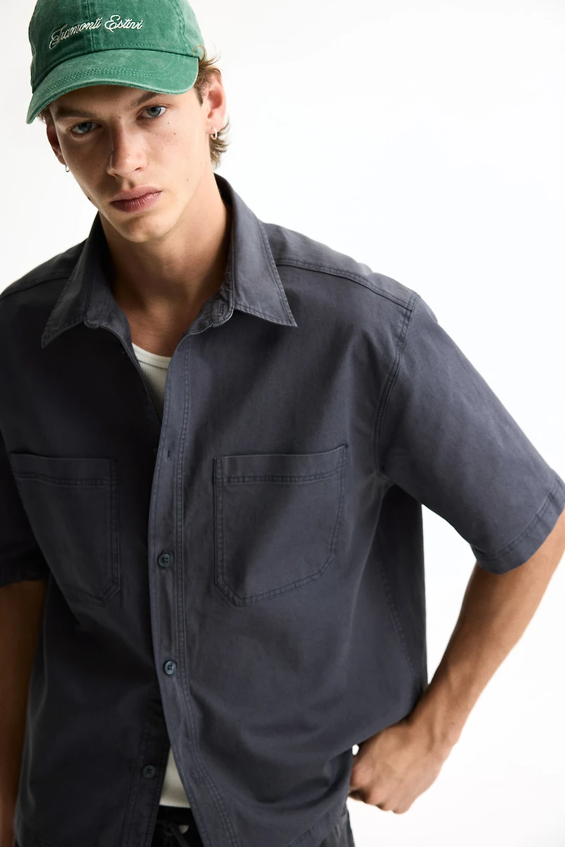 Relaxed-Fit Short-Sleeved Cotton Shirt