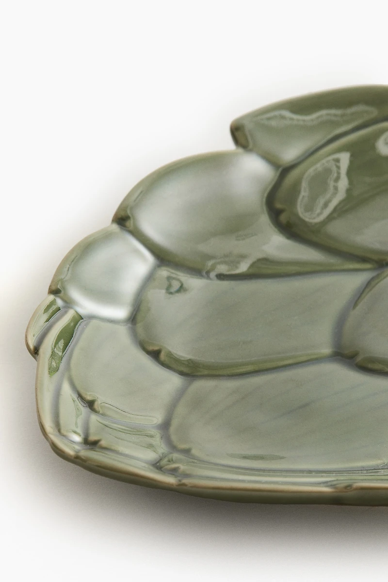 Assiette de service figurative en grès cérame