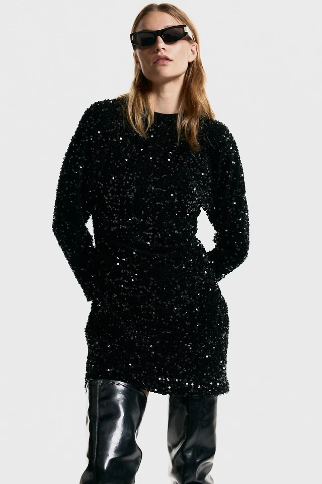 sequin a line dress h&m Stunning Sequin Dresses by H&M for Your Christmas Party Outfit!
