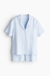 Linen-Blend Pajamas
