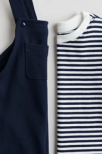 2-Piece T-Shirt and Overalls Set