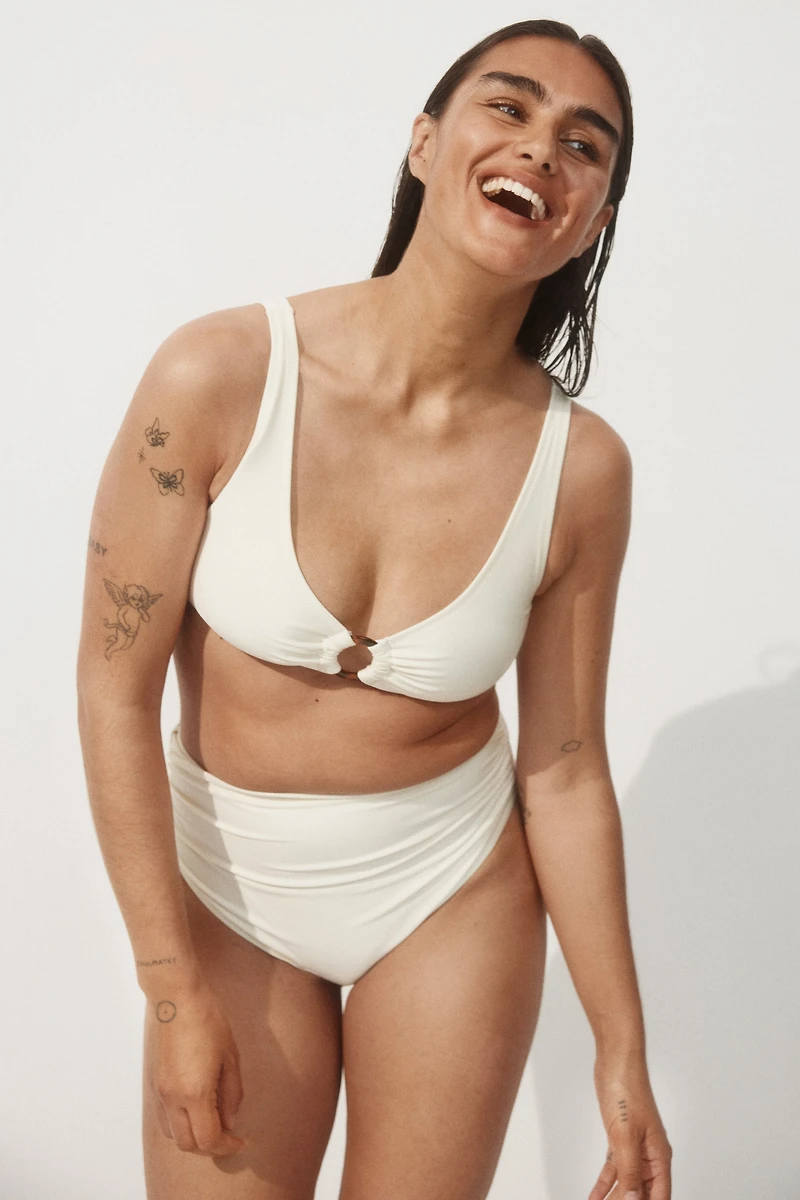 High Waist Cheeky Bikini Bottoms