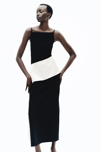 Panel-Detail Strappy Dress