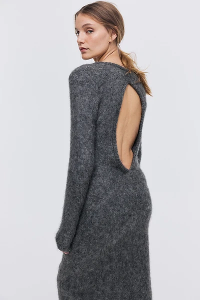 Robe en mohair mélangé avec dos ouvert