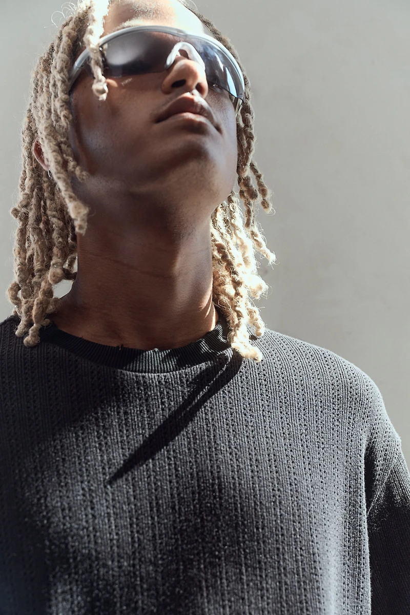 Boxy Fit Pointelle Jersey T-shirt
