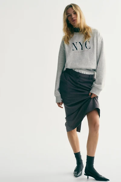 Sweatshirt with Text Motif