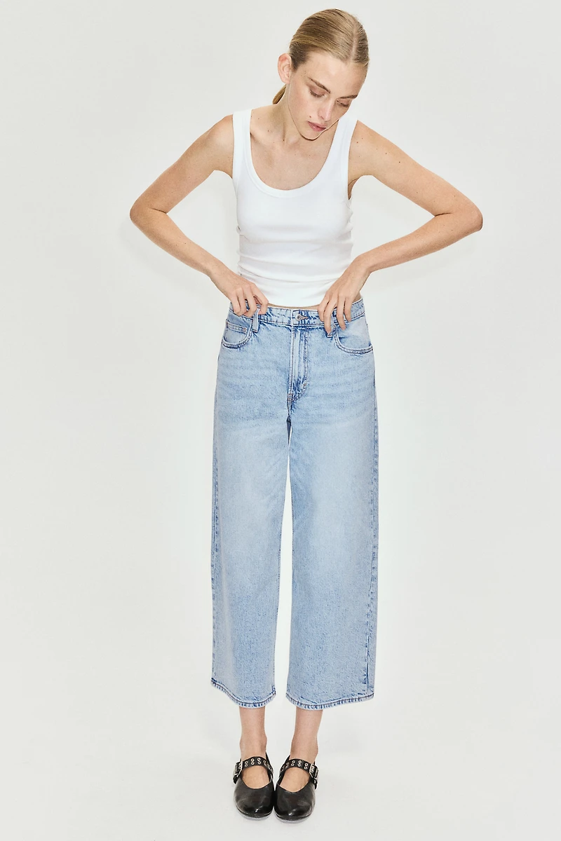 Wide High Cropped Jeans