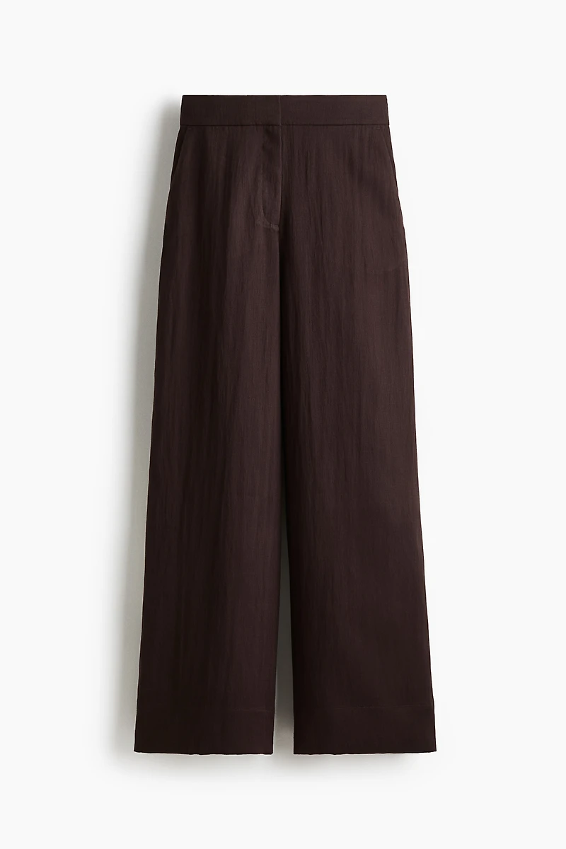 Wide-Leg Twill Pants