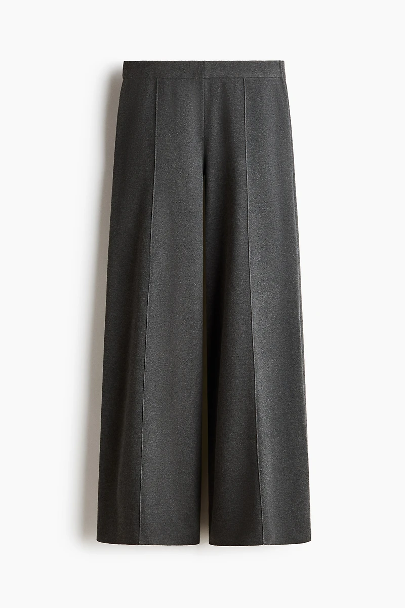 Wide-Leg Fine-Knit Pants