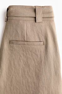 Wide-Leg Pants with Belt