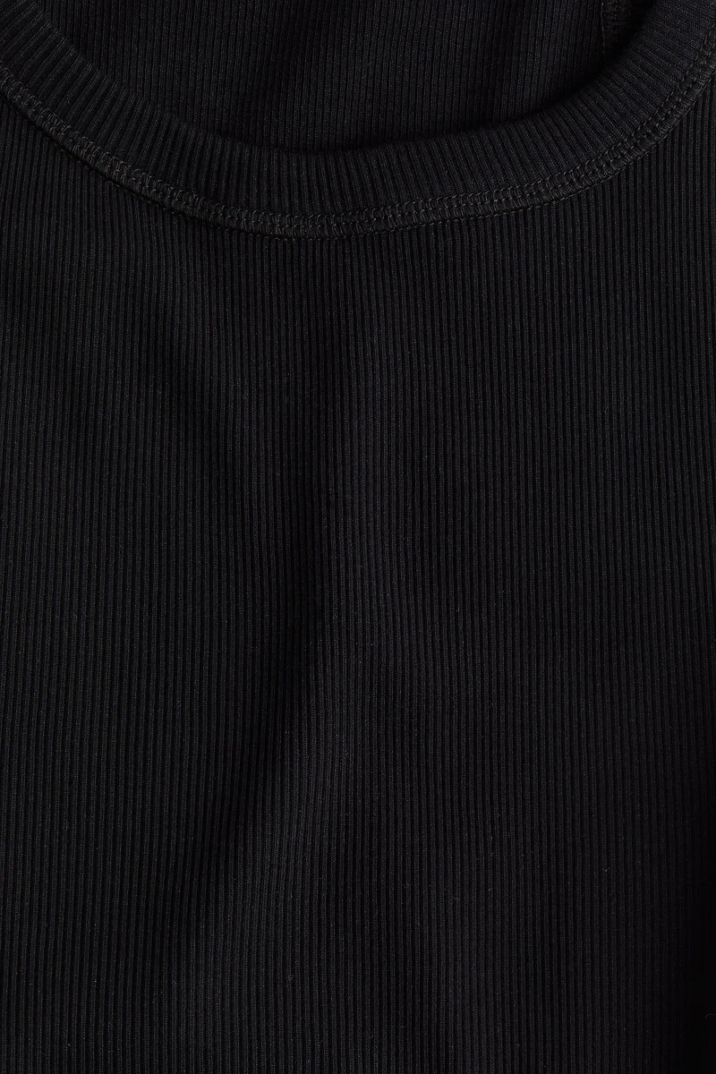 Silk-Blend Ribbed Thong Bodysuit