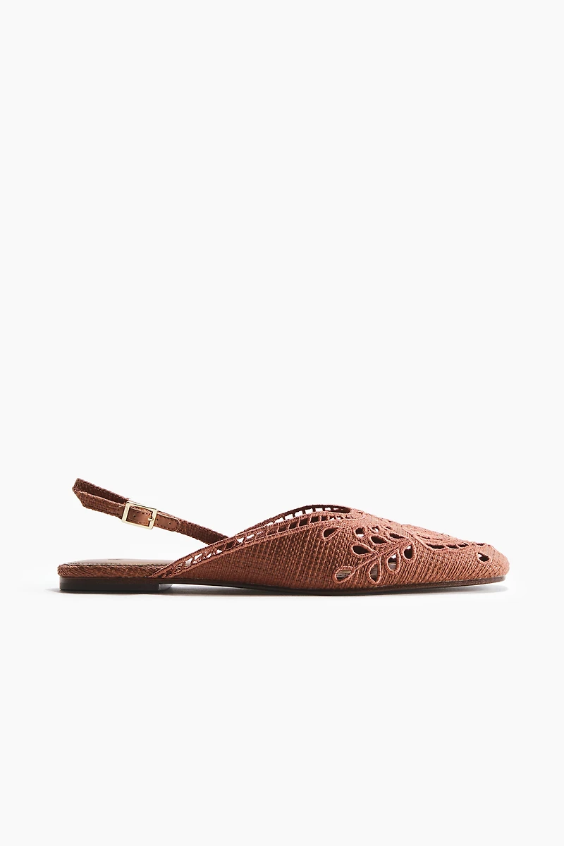 Eyelet-Embroidered Slingbacks