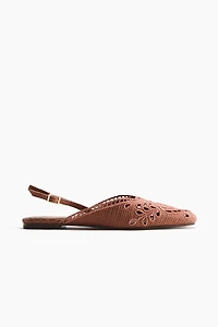 Eyelet-Embroidered Slingbacks