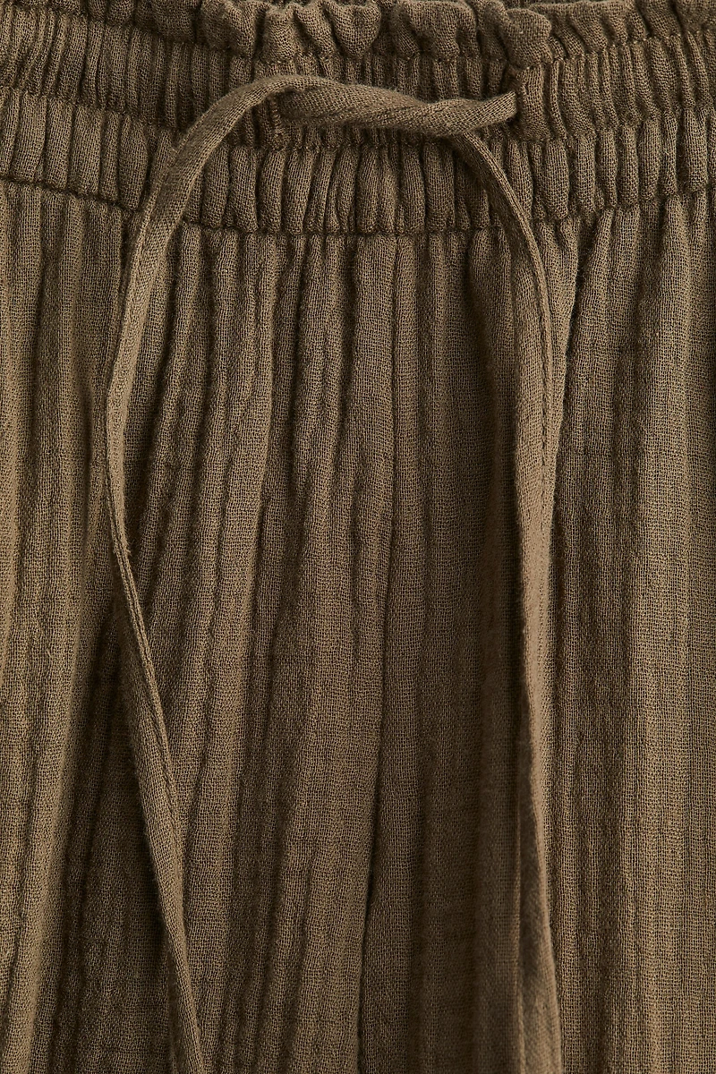 MAMA Wide-Leg Muslin Pants