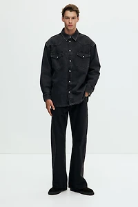 Oversized Padded Denim Shirt