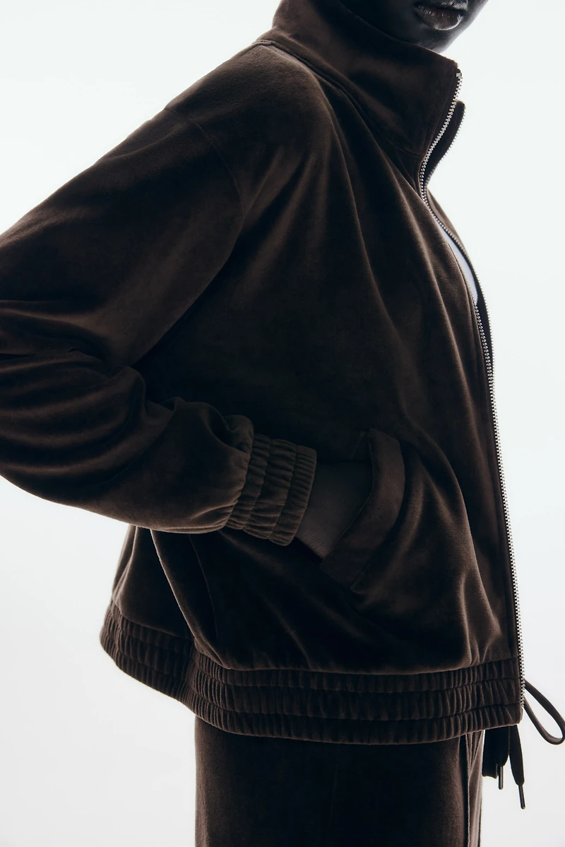 Veste à fermeture éclair en velours