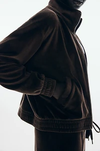 Veste à fermeture éclair en velours