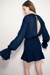 Pleated Chiffon Dress